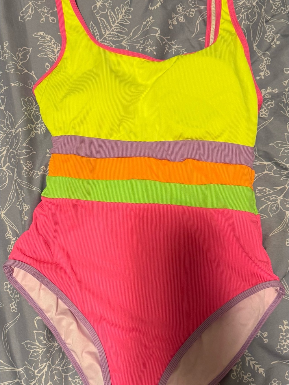 Neon Colorblock One-Piece Swimsuit